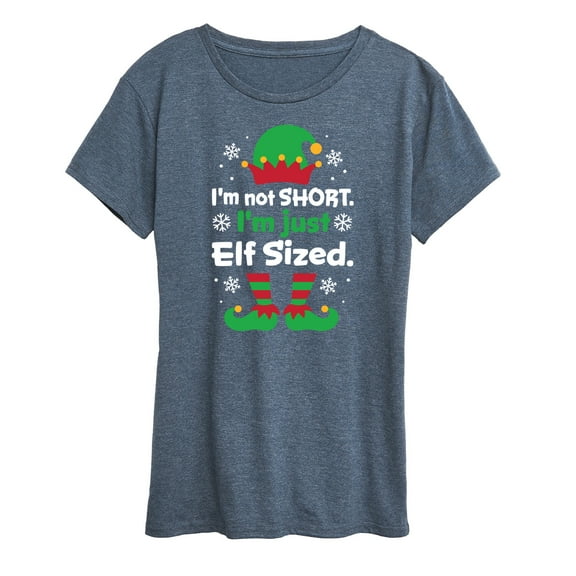Instant Message - I'm Not Short Just Elf Sized Funny Christmas - Women's Short Sleeve Graphic T-Shirt