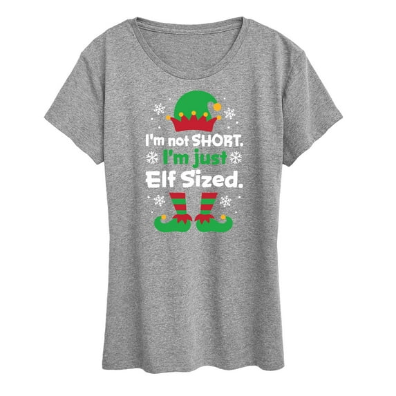 Instant Message - I'm Not Short Just Elf Sized Funny Christmas - Women's Short Sleeve Graphic T-Shirt