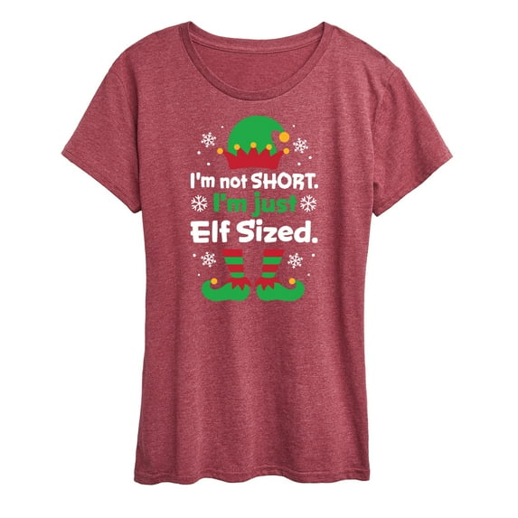 Instant Message - I'm Not Short Just Elf Sized Funny Christmas - Women's Short Sleeve Graphic T-Shirt
