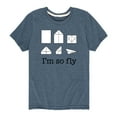 thumbnail image 1 of Instant Message - I'm So Fly Paper Airplane - Youth Short Sleeve Tee, 1 of 5