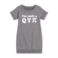 thumbnail image 1 of Instant Message - I'm Such A Q T Pi - Toddler And Youth Girls Fleece Dress, 1 of 6