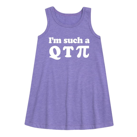 Instant Message - I'm Such A Q T Pi - Toddler and Youth Girls A-line Dress