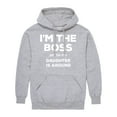 thumbnail image 1 of Instant Message - I'm The Boss Unless Daughter Is Around - Men's Pullover Hooded Fleece Sweatshirt, 1 of 6