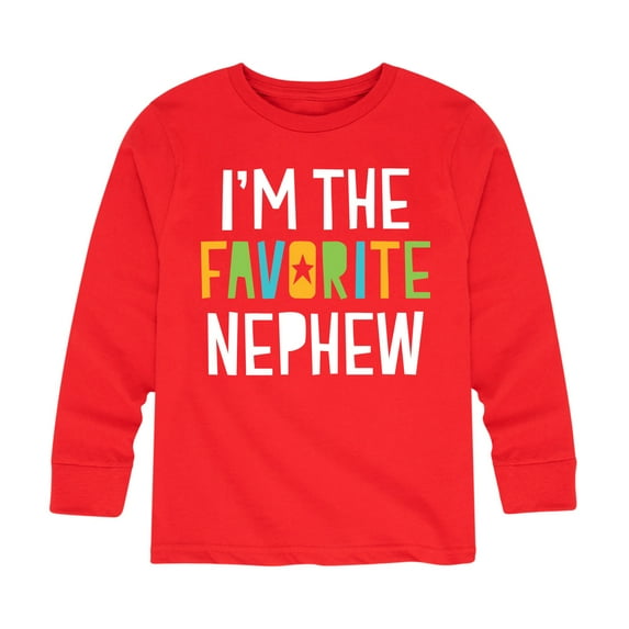 Instant Message - I'm The Favorite Nephew - Toddler And Youth Long Sleeve Graphic T-Shirt
