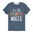 thumbnail image 1 of Instant Message - I'm The Favorite Niece - Toddler And Youth Short Sleeve Graphic T-Shirt, 1 of 5