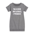thumbnail image 1 of Instant Message - I'm a Good Influence Christmas - Toddler & Youth Girls Fleece Dress, 1 of 6