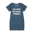 thumbnail image 1 of Instant Message - I'm a Good Influence Christmas - Toddler & Youth Girls Fleece Dress, 1 of 6