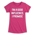 thumbnail image 1 of Instant Message - I'm a Good Influence Christmas - Toddler & Youth Girls Short Sleeve Graphic T-Shirt, 1 of 6