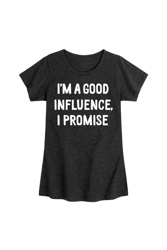 - I'm a Good Influence Christmas - Toddler & Youth Girls Short Sleeve Graphic T-Shirt