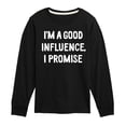 thumbnail image 1 of Instant Message - I'm a Good Influence Christmas - Toddler & Youth Long Sleeve Graphic T-Shirt, 1 of 6