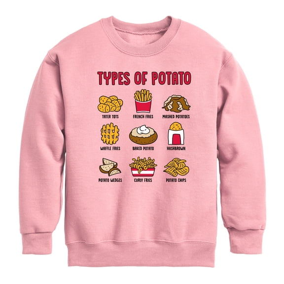 Instant Message - I'm a Potato Type - Types of Potato - Toddler & Youth Crewneck Fleece Sweatshirt