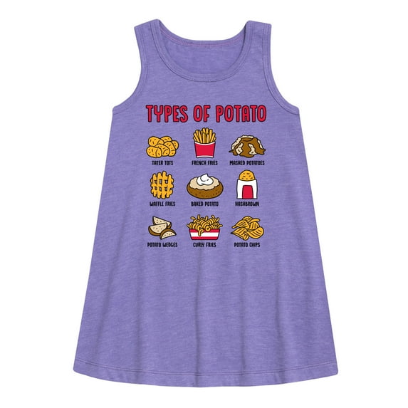 Instant Message - I'm a Potato Type - Types of Potato - Toddler & Youth Girls A-line Dress