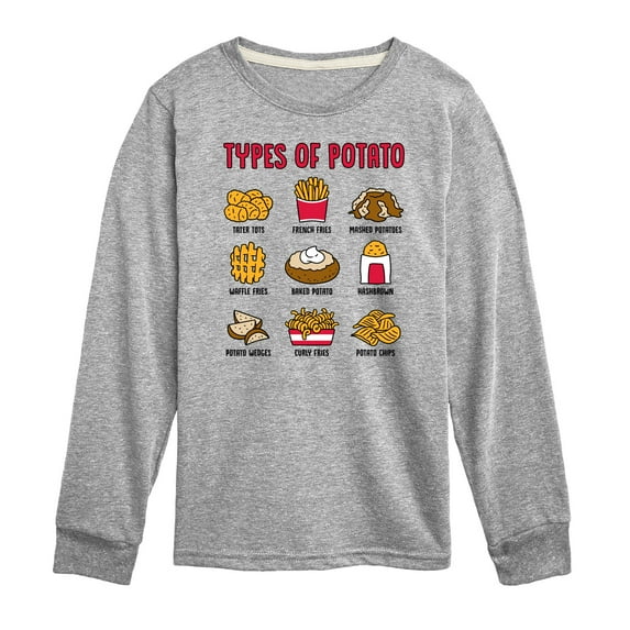 Instant Message - I'm a Potato Type - Types of Potato - Toddler & Youth Long Sleeve Graphic T-Shirt
