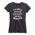 thumbnail image 1 of Instant Message - I've Got A Good Heart But Mouth - Women's Short Sleeve Graphic T-Shirt, 1 of 5