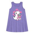 thumbnail image 1 of Instant Message - Ice Cream Dinosaur Graphic Sleeveless Aline Dress, 1 of 5