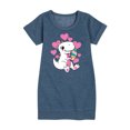 thumbnail image 1 of Instant Message - Ice Cream Dinosaur - Toddler & Youth Girls Fleece Dress, 1 of 6