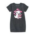 thumbnail image 1 of Instant Message - Ice Cream Dinosaur - Toddler & Youth Girls Fleece Dress, 1 of 5