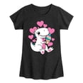 thumbnail image 1 of Instant Message - Ice Cream Dinosaur - Toddler & Youth Girls Short Sleeve Graphic T-Shirt, 1 of 6