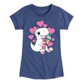 thumbnail image 1 of Instant Message - Ice Cream Dinosaur - Toddler & Youth Girls Short Sleeve Graphic T-Shirt, 1 of 6