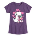 thumbnail image 1 of Instant Message - Ice Cream Dinosaur - Toddler & Youth Girls Short Sleeve Graphic T-Shirt, 1 of 6