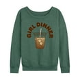 thumbnail image 1 of Instant Message - Iced Coffee Girl Dinner - Women's Lightweight French Terry Long Sleeve Shirt, 1 of 6