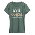 thumbnail image 1 of Instant Message - Iced Coffee Love Language Short Sleeve Graphic T-Shirt, 1 of 5