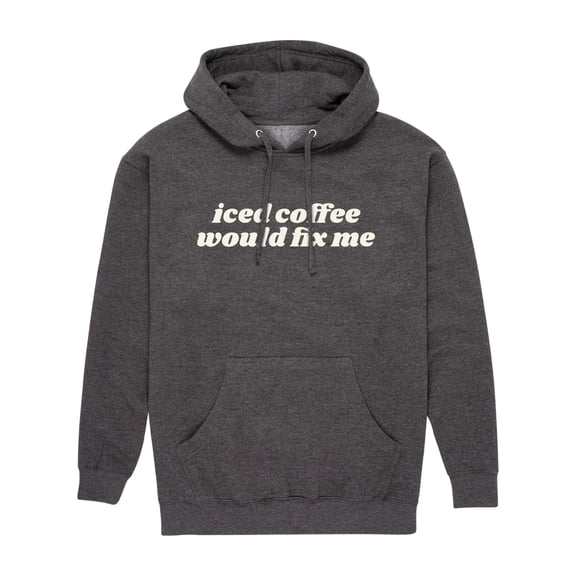 Instant Message - Iced Coffee Would Fix Me - Men's Fleece Hoodie Sweatshirt