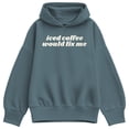 thumbnail image 1 of Instant Message - Iced Coffee Would Fix Me Oversized Fleece Hoodie Sweatshirt, 1 of 4