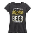 thumbnail image 1 of Instant Message - If It Involves Hockey And Beer Count Me In - Women's Short Sleeve Graphic T-Shirt, 1 of 5