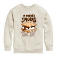 thumbnail image 1 of Instant Message - If There's S'mores, I'm In - Toddler & Youth Crewneck Fleece Sweatshirt, 1 of 6