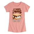 thumbnail image 1 of Instant Message - If There's S'mores, I'm In - Toddler & Youth Girls Short Sleeve Graphic T-Shirt, 1 of 7