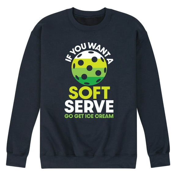 Instant Message - If You Want Soft Serve Pickleball - Men's Crew Neck Fleece Pullover