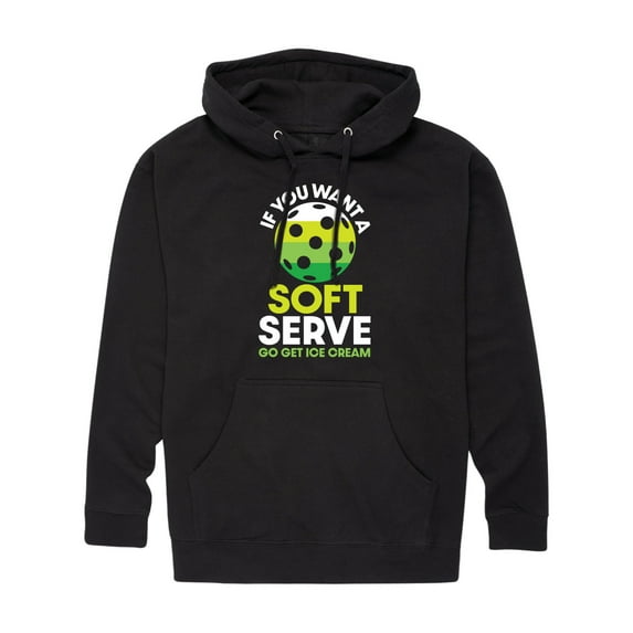Instant Message - If You Want Soft Serve Pickleball - Men's Pullover Hooded Fleece Sweatshirt