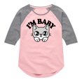 thumbnail image 1 of Instant Message - Im Baby Cat - Toddler And Youth Girls Raglan Graphic T-Shirt, 1 of 6
