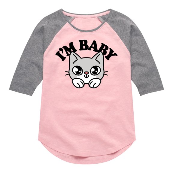 Instant Message - Im Baby Cat - Toddler And Youth Girls Raglan Graphic T-Shirt