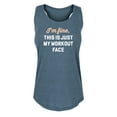thumbnail image 1 of Instant Message - Im Fine Workout Face - Ladies Racerback Tank, 1 of 5