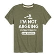 thumbnail image 1 of Instant Message - Im Not Arguing Practicing For Law School - Toddler And Youth Short Sleeve Graphic T-Shirt, 1 of 5
