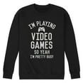 thumbnail image 1 of Instant Message - Im Playing Video Games Yeah Busy - Men's Crew Neck Fleece Pullover, 1 of 5