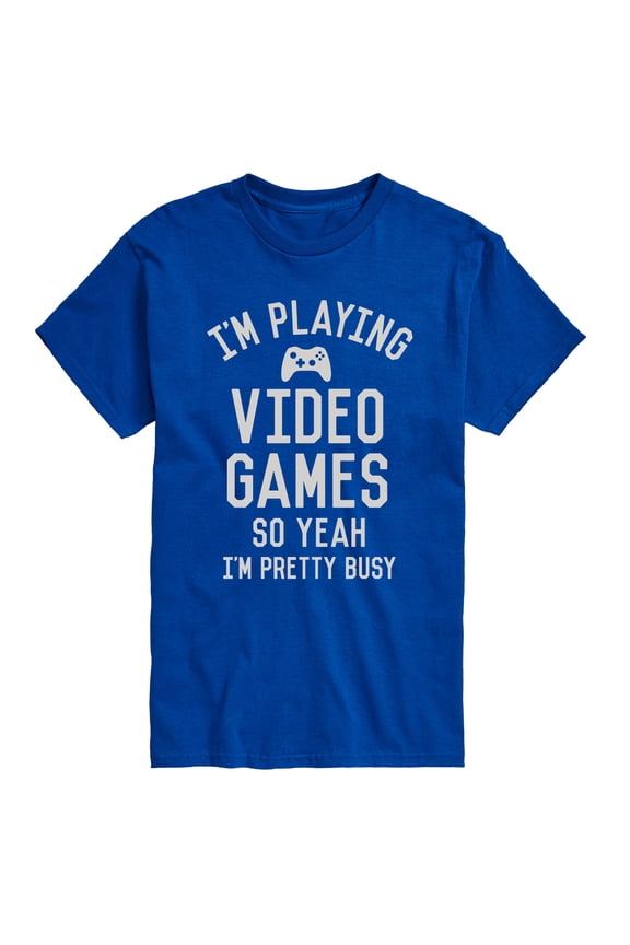 - Im Playing Video Games Yeah Busy - Men's Short Sleeve Graphic T-Shirt