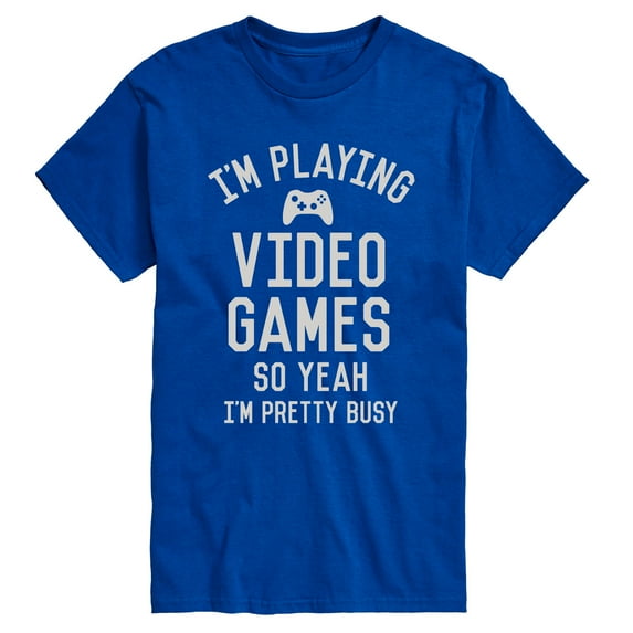 Instant Message - Im Playing Video Games Yeah Busy - Men's Short Sleeve Graphic T-Shirt