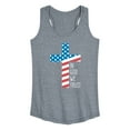 thumbnail image 1 of Instant Message - In God We Trust American Flag Cross - 4th of July - Women's Racerback Tank Top, 1 of 6