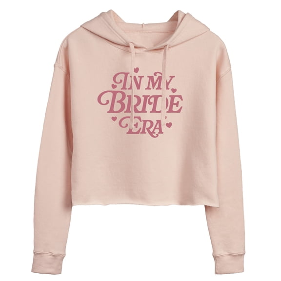 Instant Message - In My Bride Era - Juniors Cropped Long Sleeve Fleece Hoodie