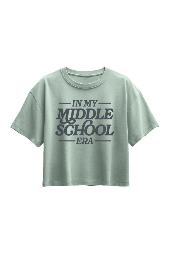 - In My Middle School Era - Youth Girl Short Sleeve Boxy Tee