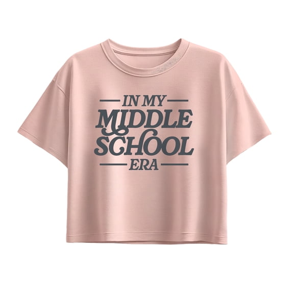Instant Message - In My Middle School Era - Youth Girl Short Sleeve Boxy Tee