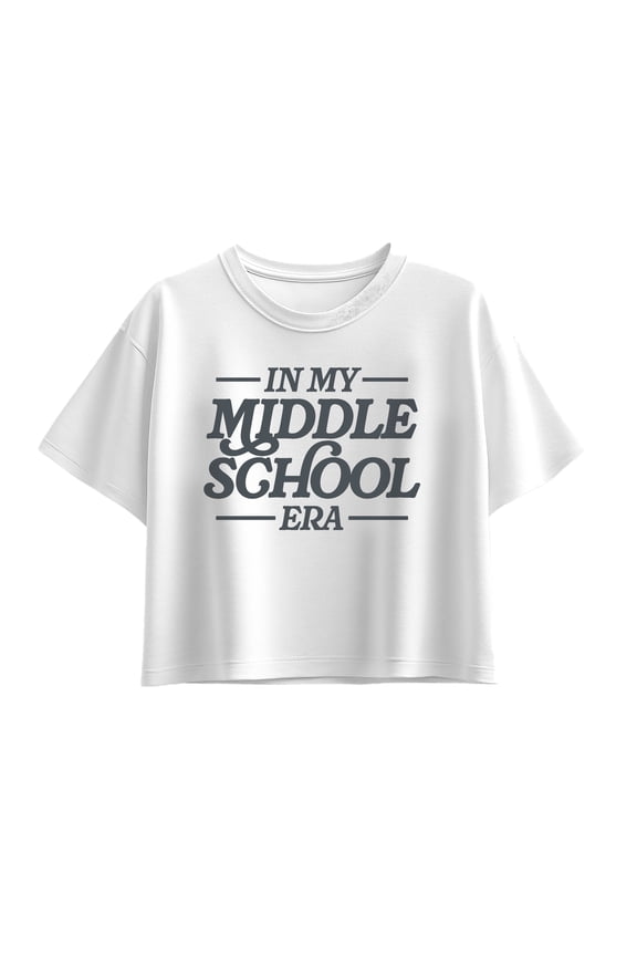 - In My Middle School Era - Youth Girl Short Sleeve Boxy Tee