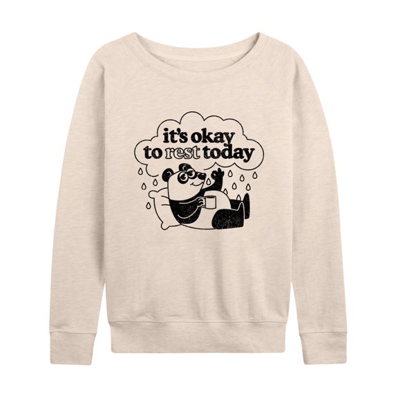 Instant Message - Inspiration - It's Okay To Rest Today - Women's Lightweight French Terry Long Sleeve Shirt