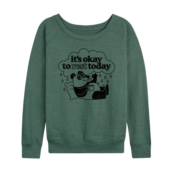 Instant Message - Inspiration - It's Okay To Rest Today - Women's Lightweight French Terry Long Sleeve Shirt