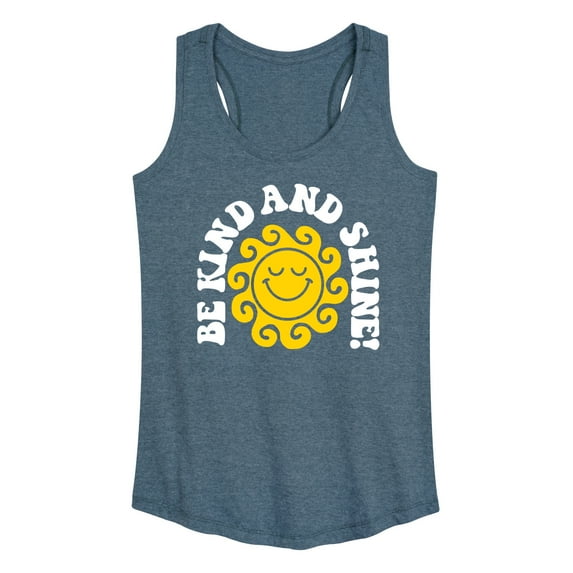 Instant Message - Inspirational - Be Kind & Shine - Women's Racerback Tank Top