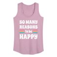 thumbnail image 1 of Instant Message - Inspirational - So Many Reasons to be Happy - Women's Racerback Tank Top, 1 of 6