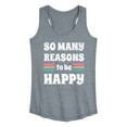 thumbnail image 1 of Instant Message - Inspirational - So Many Reasons to be Happy - Women's Racerback Tank Top, 1 of 6